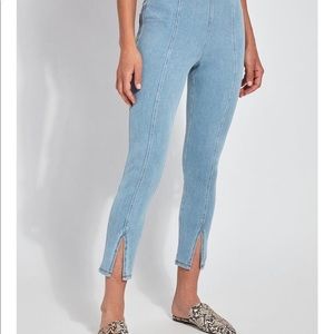 Lysse Evelyn Split Front Crop Denim Leggings